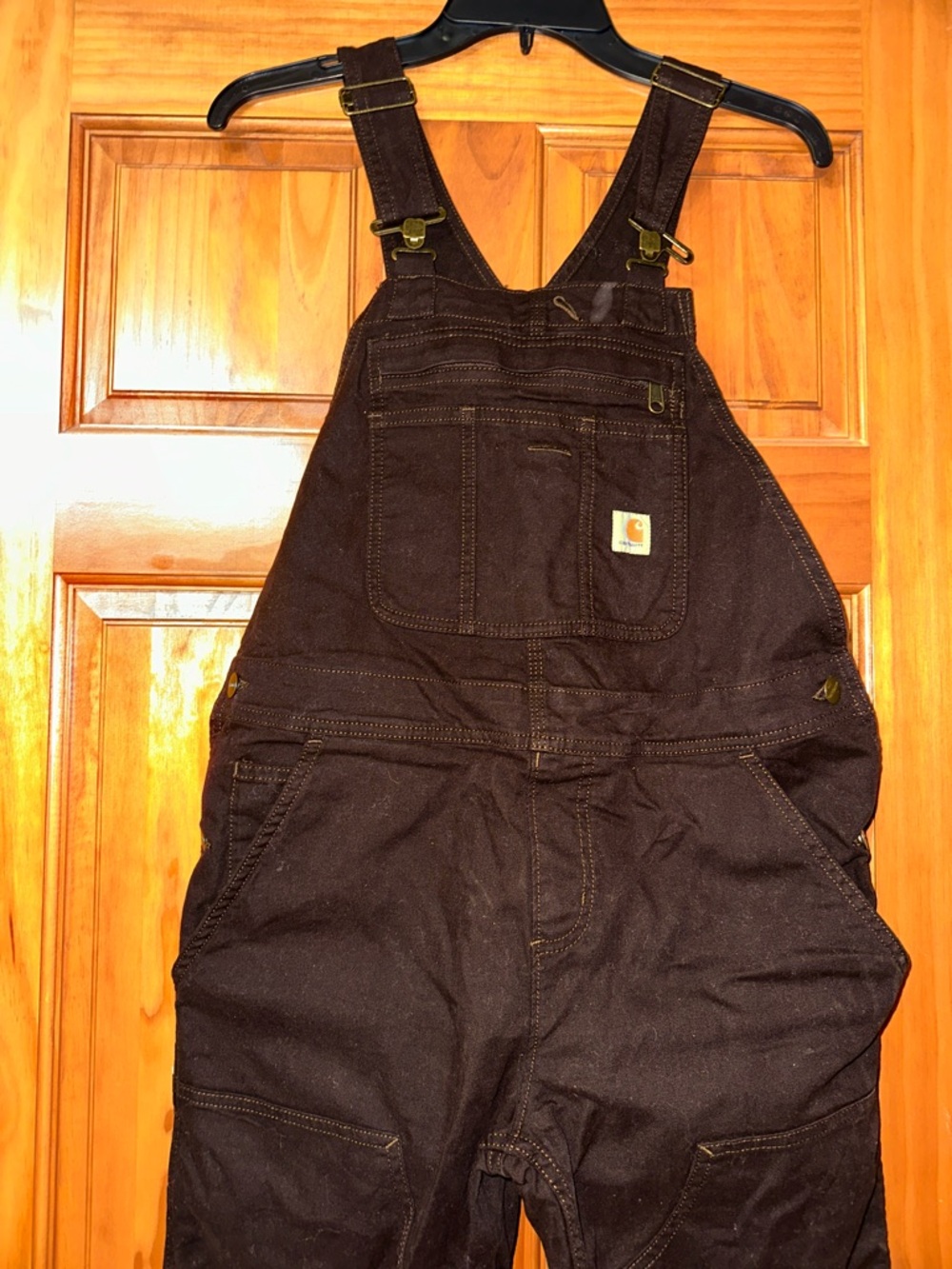 Carhartt Brown Utility Duck Canvas Bib Overalls - Picture 4 of 8
